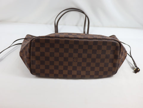 Pre-Owned #BP6005 Louis Vuitton Damier Ebene Neverfull MM Tote Bag N51105