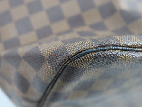 Pre-Owned #BP6005 Louis Vuitton Damier Ebene Neverfull MM Tote Bag N51105