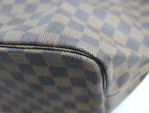 Pre-Owned #BP6005 Louis Vuitton Damier Ebene Neverfull MM Tote Bag N51105