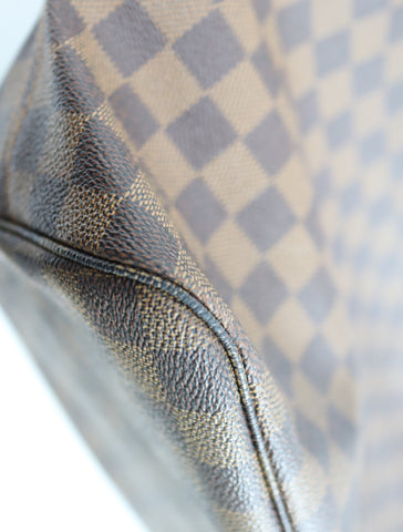 Pre-Owned #BP6005 Louis Vuitton Damier Ebene Neverfull MM Tote Bag N51105
