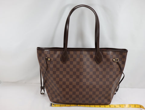 Pre-Owned #BPALAN05237 Louis Vuitton Damier Ebene Neverfull MM Tote Bag N51105