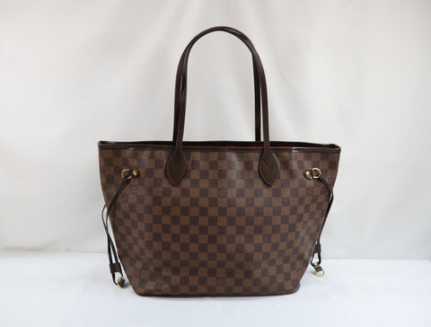 Pre-Owned #BPALAN05237 Louis Vuitton Damier Ebene Neverfull MM Tote Bag N51105
