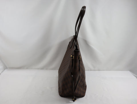 Pre-Owned #BPALAN05237 Louis Vuitton Damier Ebene Neverfull MM Tote Bag N51105