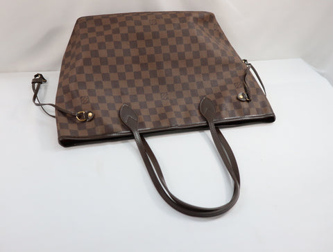 Pre-Owned #BPALAN05237 Louis Vuitton Damier Ebene Neverfull MM Tote Bag N51105