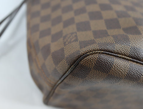 Pre-Owned #BPALAN05237 Louis Vuitton Damier Ebene Neverfull MM Tote Bag N51105