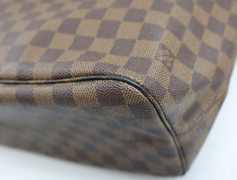 Pre-Owned #BPALAN05237 Louis Vuitton Damier Ebene Neverfull MM Tote Bag N51105