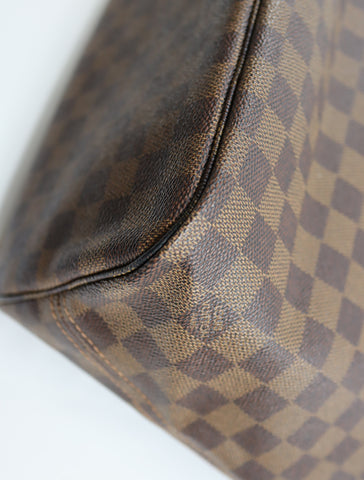 Pre-Owned #BPALAN05237 Louis Vuitton Damier Ebene Neverfull MM Tote Bag N51105