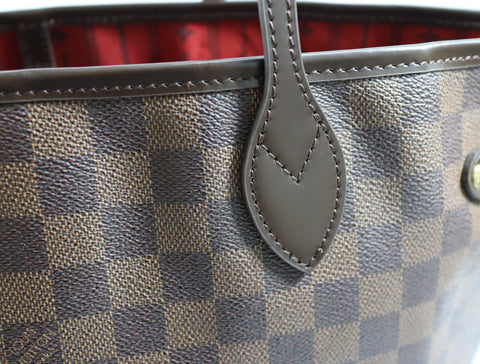 Pre-Owned #BPALAN05237 Louis Vuitton Damier Ebene Neverfull MM Tote Bag N51105