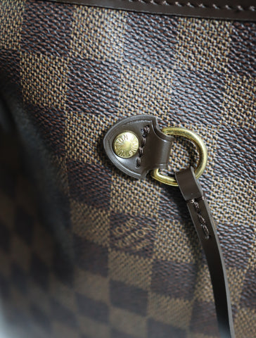 Pre-Owned #BPALAN05237 Louis Vuitton Damier Ebene Neverfull MM Tote Bag N51105