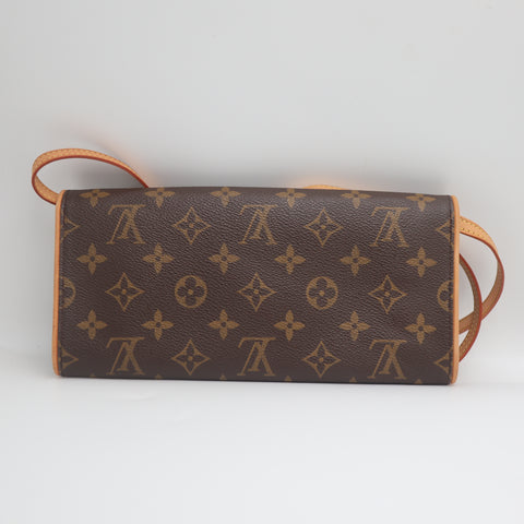 Pre-Owned #71486 Louis Vuitton Monogram Pochette Twin GM 2Way Crossbody Bag Clutch Bag Brown M51852