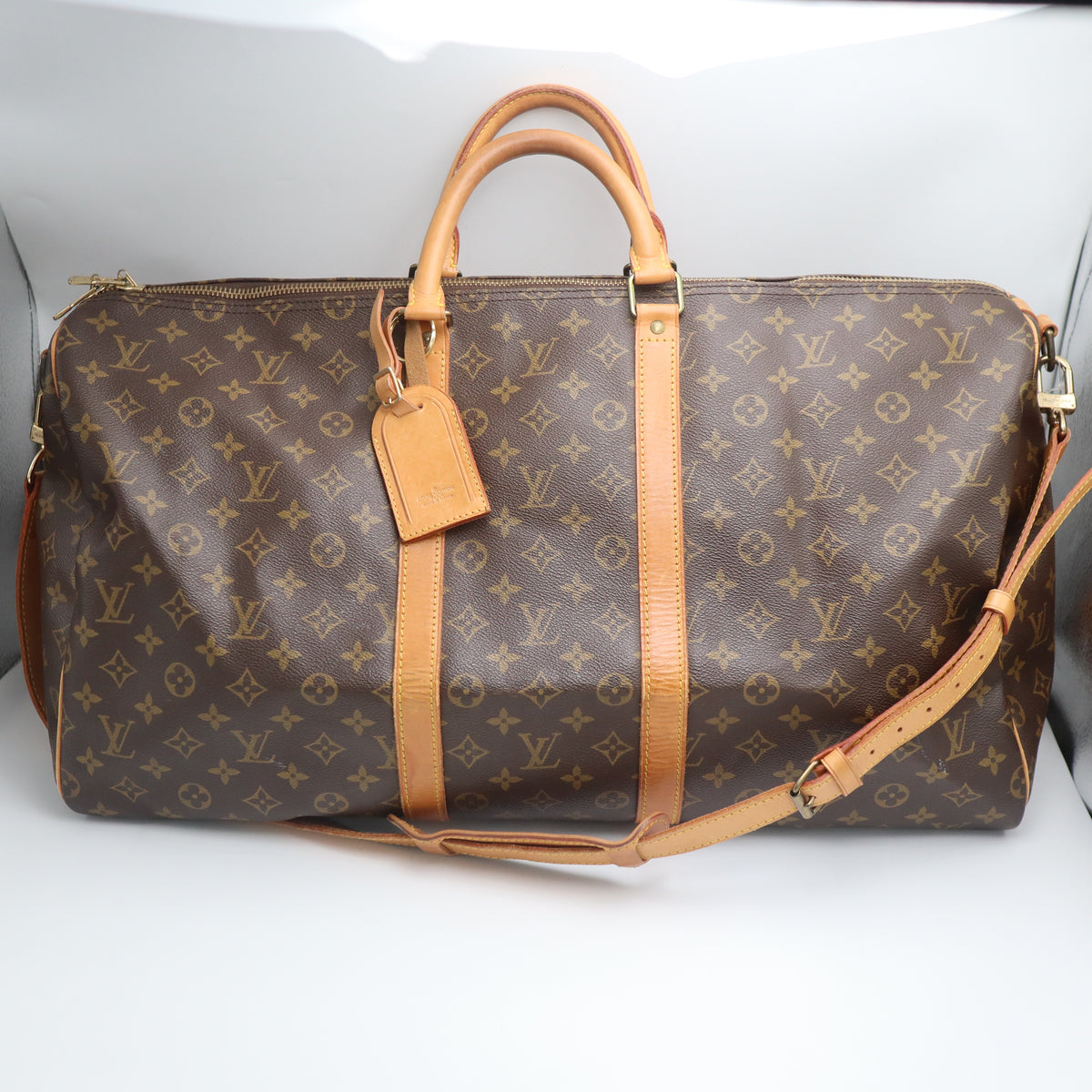 Pre-Owned #71305 Louis Vuitton Monogram Keepall Bandouliere 55 Travel Bag Boston Bag M41414