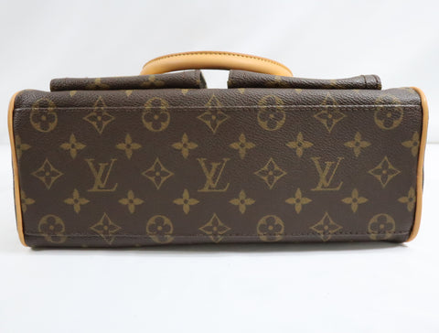 Pre-Owned #BP3327 Louis Vuitton Monogram Manhattan PM Hand Bag Brown M40026
