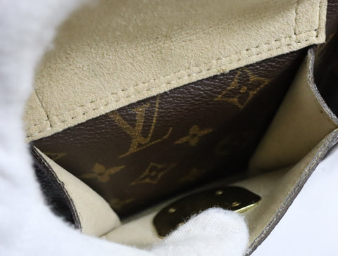 Pre-Owned #BP3327 Louis Vuitton Monogram Manhattan PM Hand Bag Brown M40026