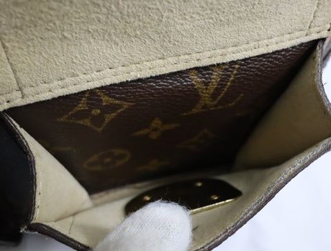 Pre-Owned #BP3327 Louis Vuitton Monogram Manhattan PM Hand Bag Brown M40026