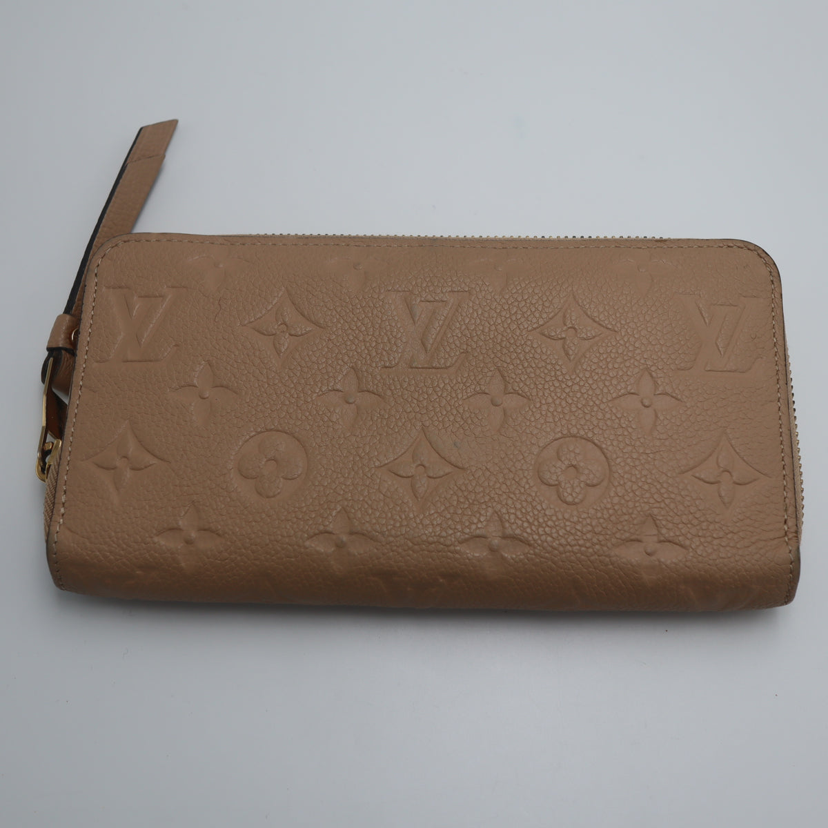 Pre-Owned #71463 Louis Vuitton Monogram Empreinte Zippy Wallet Leather Beige M69034