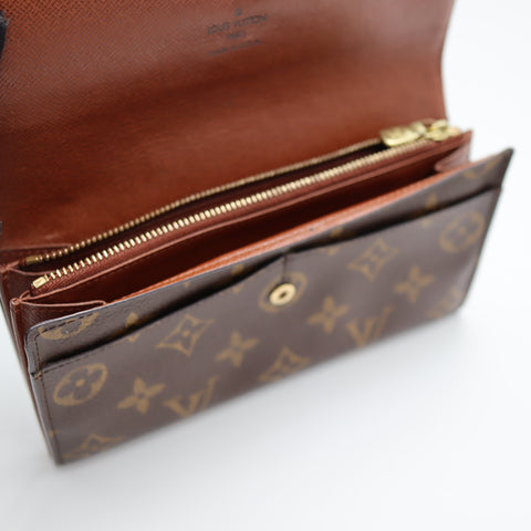 Pre-Owned #32423 Monogram Pochette Porte Monnaie Credit Long Wallet  M61724