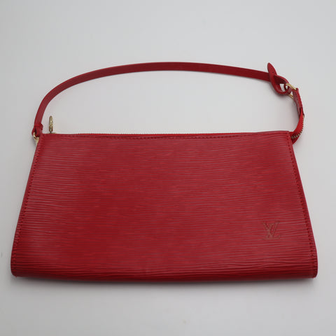 Pre-Owned #71505 Louis Vuitton Epi Accessoires Hand Bag  Leather Red M52947