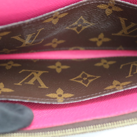 Pre-Owned #71506 Louis Vuitton Monogram Portefeuille Emily Flower Long Wallet Brown x Hot Pink M68313