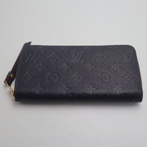 Pre-Owned #71414 Louis Vuitton Monogram Empreinte Zippy Wallet Leather Navy M62121