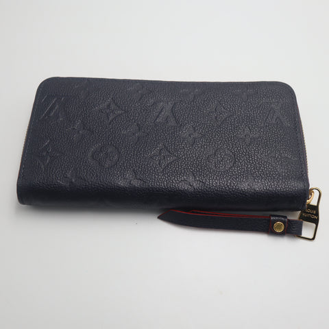 Pre-Owned #71414 Louis Vuitton Monogram Empreinte Zippy Wallet Leather Navy M62121