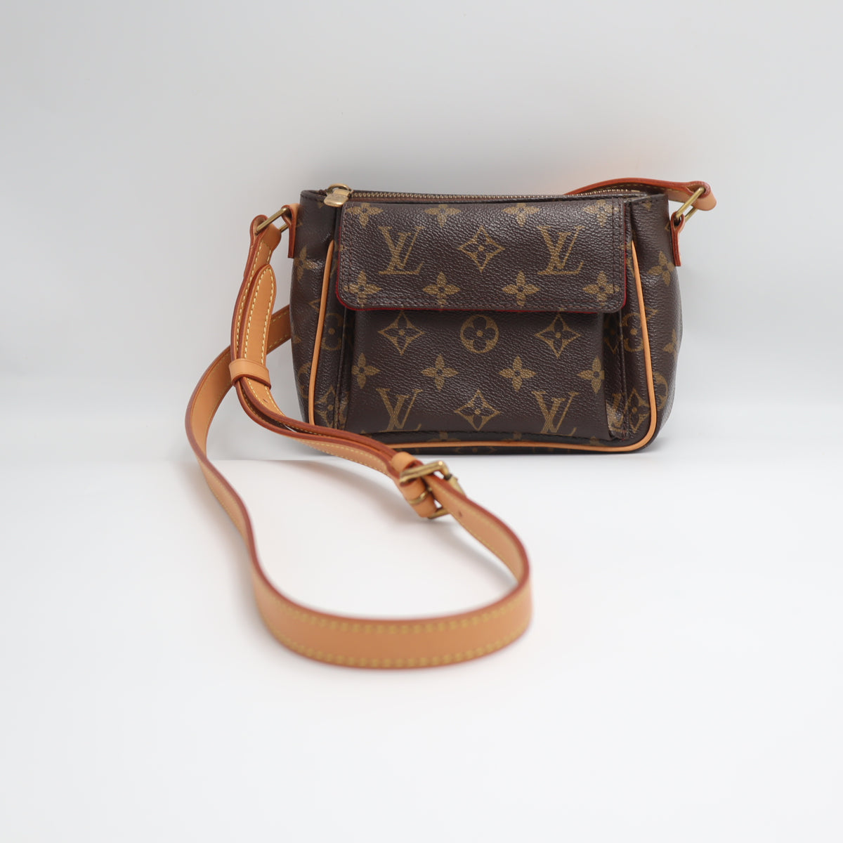 Pre-Owned #BP 704091 Louis Vuitton Monogram Viva Cite PM Crossbody Bag Brown M51165