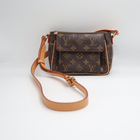 Pre-Owned #BP 704091 Louis Vuitton Monogram Viva Cite PM Crossbody Bag Brown M51165