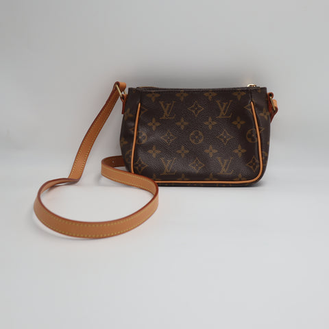 Pre-Owned #BP 704091 Louis Vuitton Monogram Viva Cite PM Crossbody Bag Brown M51165
