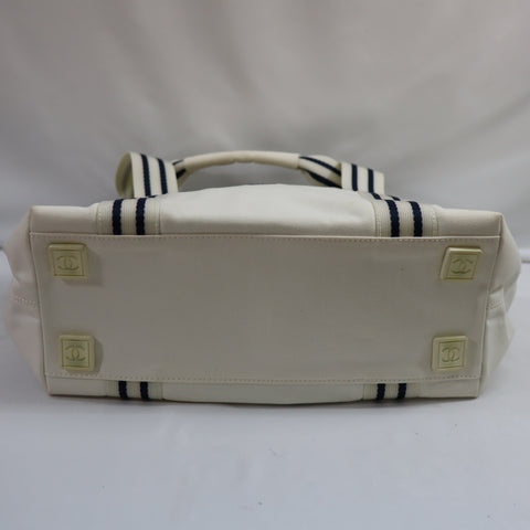 Pre-Owned #23036 CHANEL Sports Line Tote Bag Tennis Tote Shoulder Bag Racket Pattern