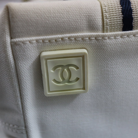 Pre-Owned #23036 CHANEL Sports Line Tote Bag Tennis Tote Shoulder Bag Racket Pattern