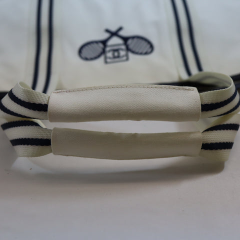 Pre-Owned #23036 CHANEL Sports Line Tote Bag Tennis Tote Shoulder Bag Racket Pattern