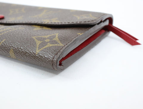 Pre-Owned #R12161 Louis Vuitton Monogram Portefeuille Emilie Long Wallet Red M60136