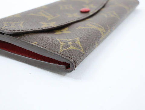 Pre-Owned #R12161 Louis Vuitton Monogram Portefeuille Emilie Long Wallet Red M60136