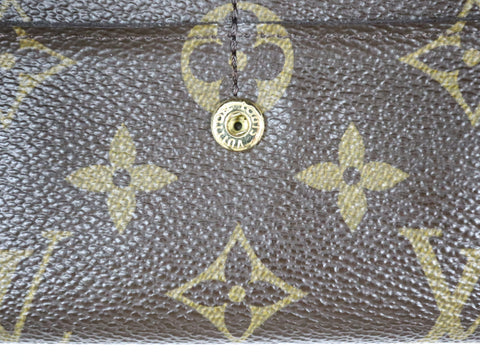 Pre-Owned #R12161 Louis Vuitton Monogram Portefeuille Emilie Long Wallet Red M60136