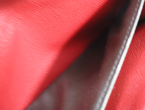 Pre-Owned #R12161 Louis Vuitton Monogram Portefeuille Emilie Long Wallet Red M60136