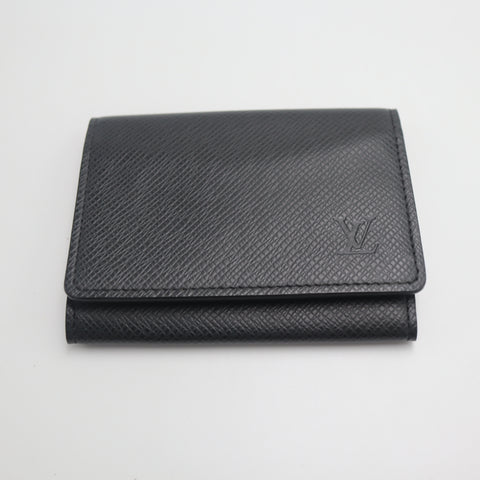 Pre-Owned #71493 Louis Vuitton Taiga Anvelop Cult De Vuitto Card Case Ardoise Leather M30922