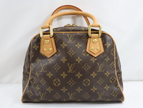 Pre-Owned #BP2540 Louis Vuitton Monogram Manhattan PM Hand Bag Brown M40026
