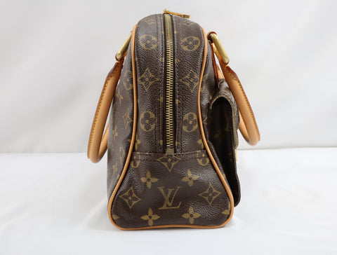 Pre-Owned #BP2540 Louis Vuitton Monogram Manhattan PM Hand Bag Brown M40026
