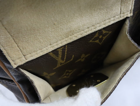 Pre-Owned #BP2540 Louis Vuitton Monogram Manhattan PM Hand Bag Brown M40026