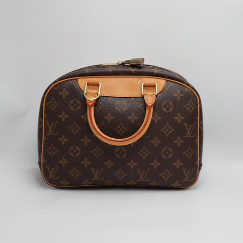 Pre-Owned #2224 Louis Vuitton Monogram Trouville Handbag Brown M42228 