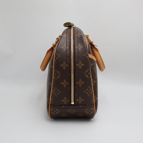 Pre-Owned #2224 Louis Vuitton Monogram Trouville Handbag Brown M42228 