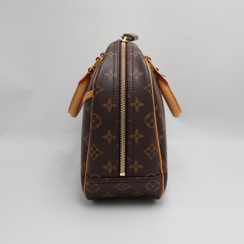 Pre-Owned #2224 Louis Vuitton Monogram Trouville Handbag Brown M42228 