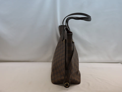 Pre-Owned #BP2053 Louis Vuitton Damier Ebene Neverfull MM Tote Bag N51105