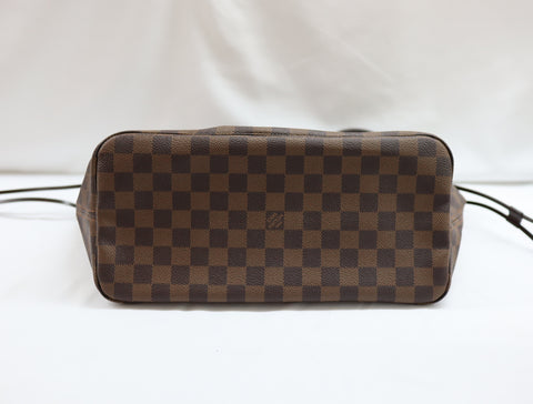 Pre-Owned #BP2053 Louis Vuitton Damier Ebene Neverfull MM Tote Bag N51105