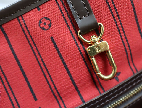 Pre-Owned #BP2053 Louis Vuitton Damier Ebene Neverfull MM Tote Bag N51105