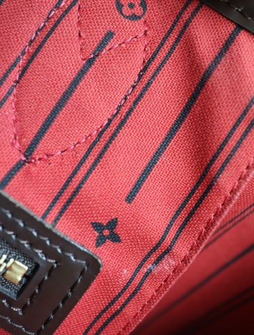 Pre-Owned #BP2053 Louis Vuitton Damier Ebene Neverfull MM Tote Bag N51105