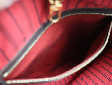 Pre-Owned #BP2053 Louis Vuitton Damier Ebene Neverfull MM Tote Bag N51105