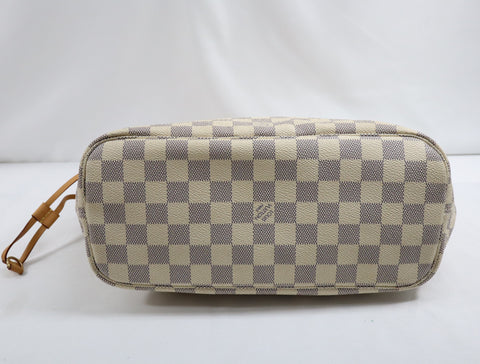 Pre-Owned #BP011316 Louis Vuitton Damier Azur Neverfull PM Tote Bag N51110 with pouch