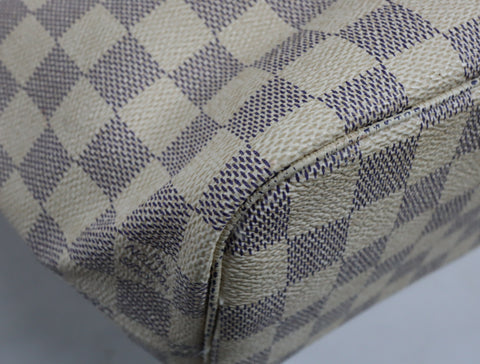 Pre-Owned #BP011316 Louis Vuitton Damier Azur Neverfull PM Tote Bag N51110 with pouch