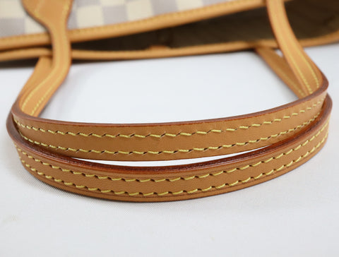 Pre-Owned #BP011316 Louis Vuitton Damier Azur Neverfull PM Tote Bag N51110 with pouch