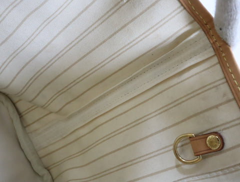 Pre-Owned #BP011316 Louis Vuitton Damier Azur Neverfull PM Tote Bag N51110 with pouch